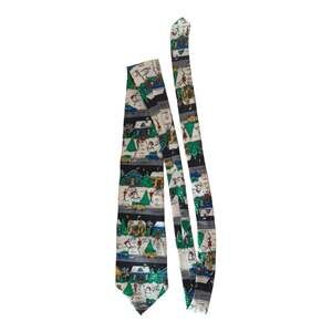 Christmas tie snowman car tree by Zylos George machado silk neck tie